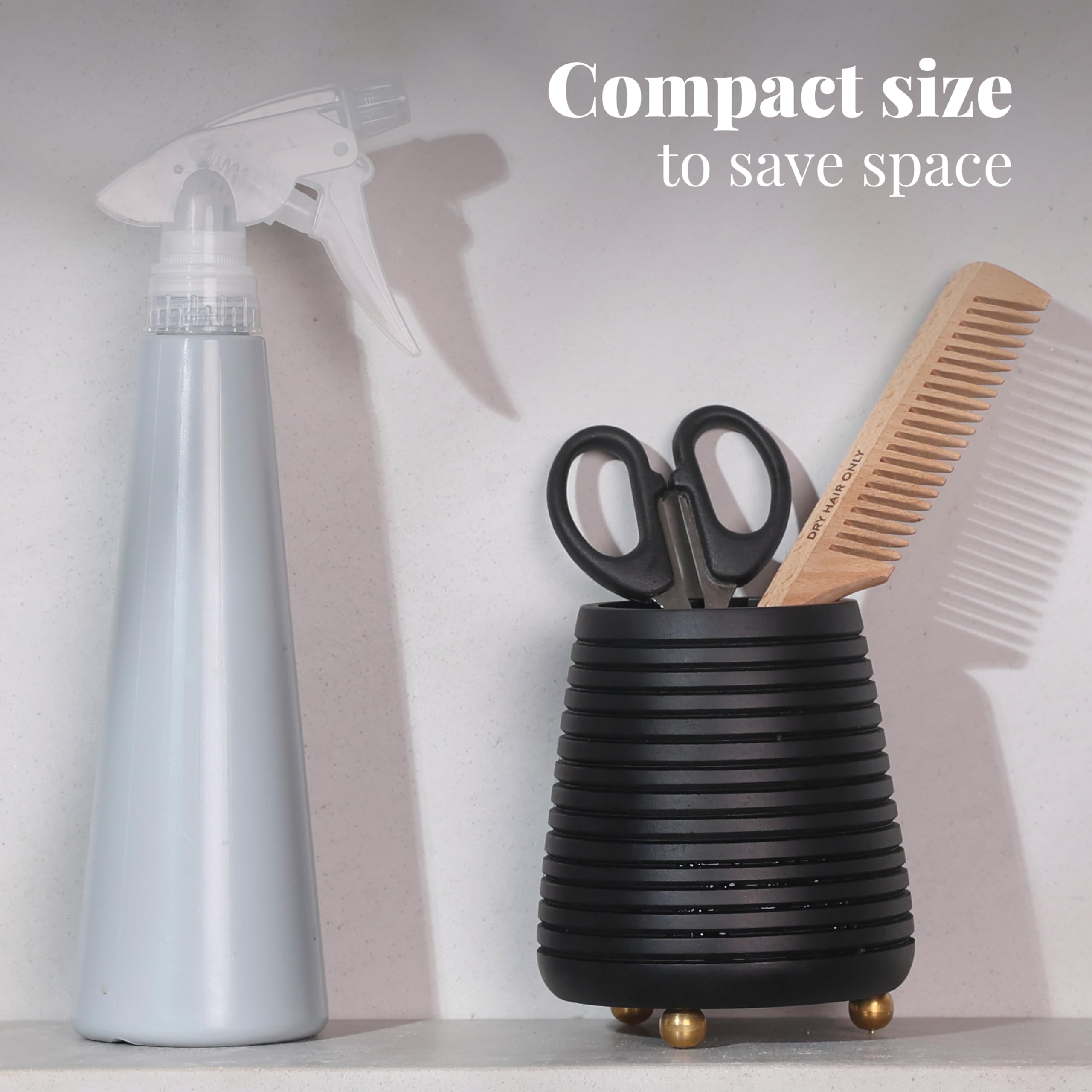 Folkulture Soporte para Cepillo de Dientes para baño, Organizador de Madera Negra de 4 x 3 y encimera de Almacenamiento, Soporte para Cepillado de Dientes