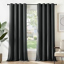 Deconovo Thermal Blackout Curtains for Bedroom and Living Room, 2 Pieces with Grommets, Cold and Heat Insulation and Light Reducing, Modern Curtains for Windows, Dark Grey, 135 x 240 cm