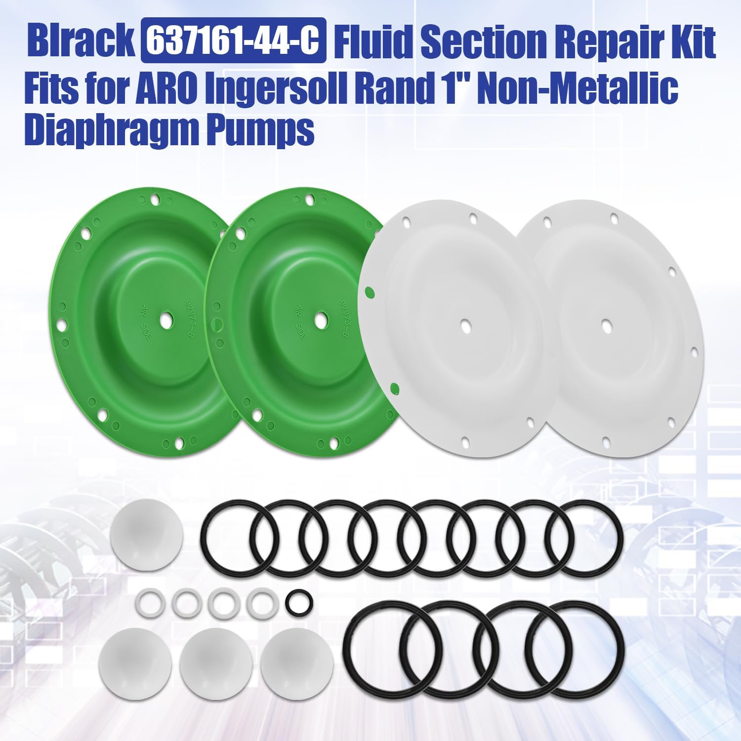 637161-44-C Pumps Repair Kit Fits for ARO Ingersoll Rand 1" Non-Metallic Diaphragm Pumps