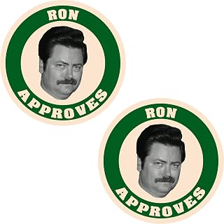 2X Parks and Rec Ron Approves 3 Inch Stickers for Laptop Phone Waterbottle