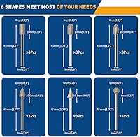 Vista 6 de 20Pcs 120 Grit Diamond Grinding Bits Compatible with Dremel Rotary Tool with 1/8" Shank Diamond Drill Bits for Stone Glass Carving Engraving DIY