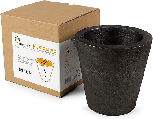Miniatura 2 de GIRtech Fusion SC - Crisol de fundición de grafito para fusión de metales 2910F, refinación de oro, plata, cobre, latón, aluminio, 5.71 x 5.38 x