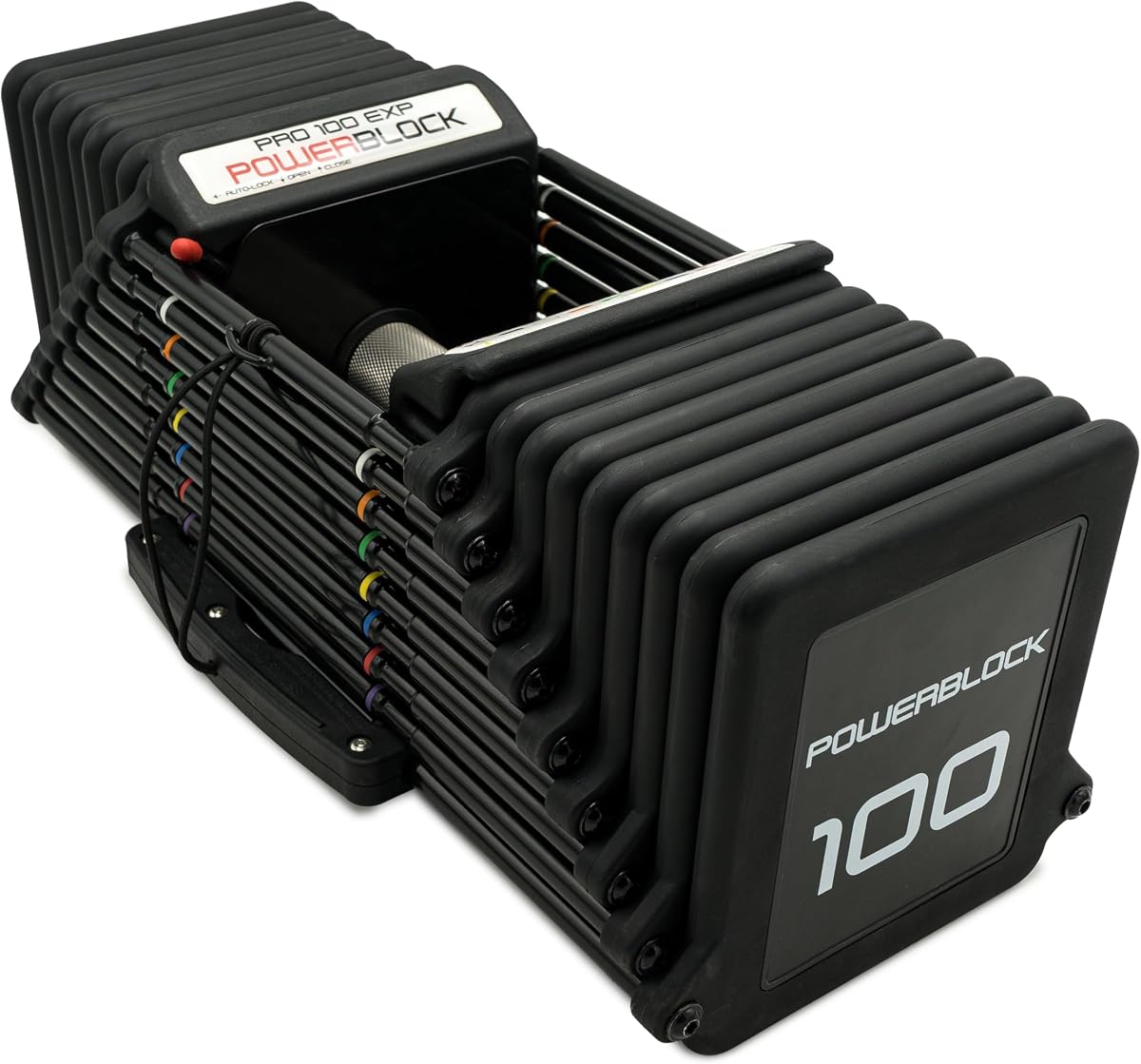 PowerBlock Pro 100 Adjustable Dumbbell, 5-100 lb | Sold as a single unit, order 2 to complete your pair, durable steel build replaces a full rack