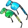 LINVO Polarised Sunglasses Men Women Mirrored Fashionable UV400 Protection Driving Fishing CAT 3 CE