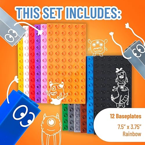 Miniatura 3 de Strictly Briks Bloque de construcción de juguete, placas base apilables Big Briks para torres, estantes y más, 100% compatible con todas las