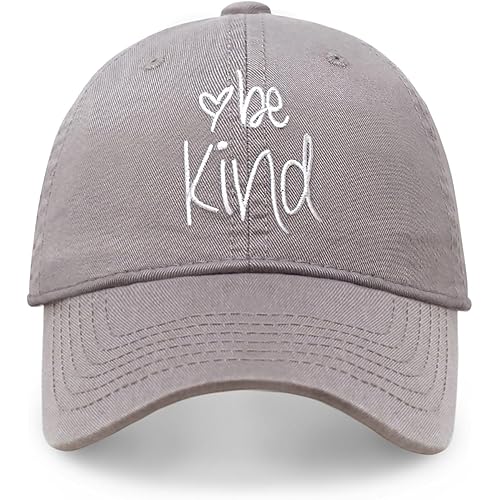 CHOK.LIDS Be Kind Trendy Womens Baseball Cap Unisex Fashion Cotton Polo Style Fun Inspirational Saying Seasonal Headwear