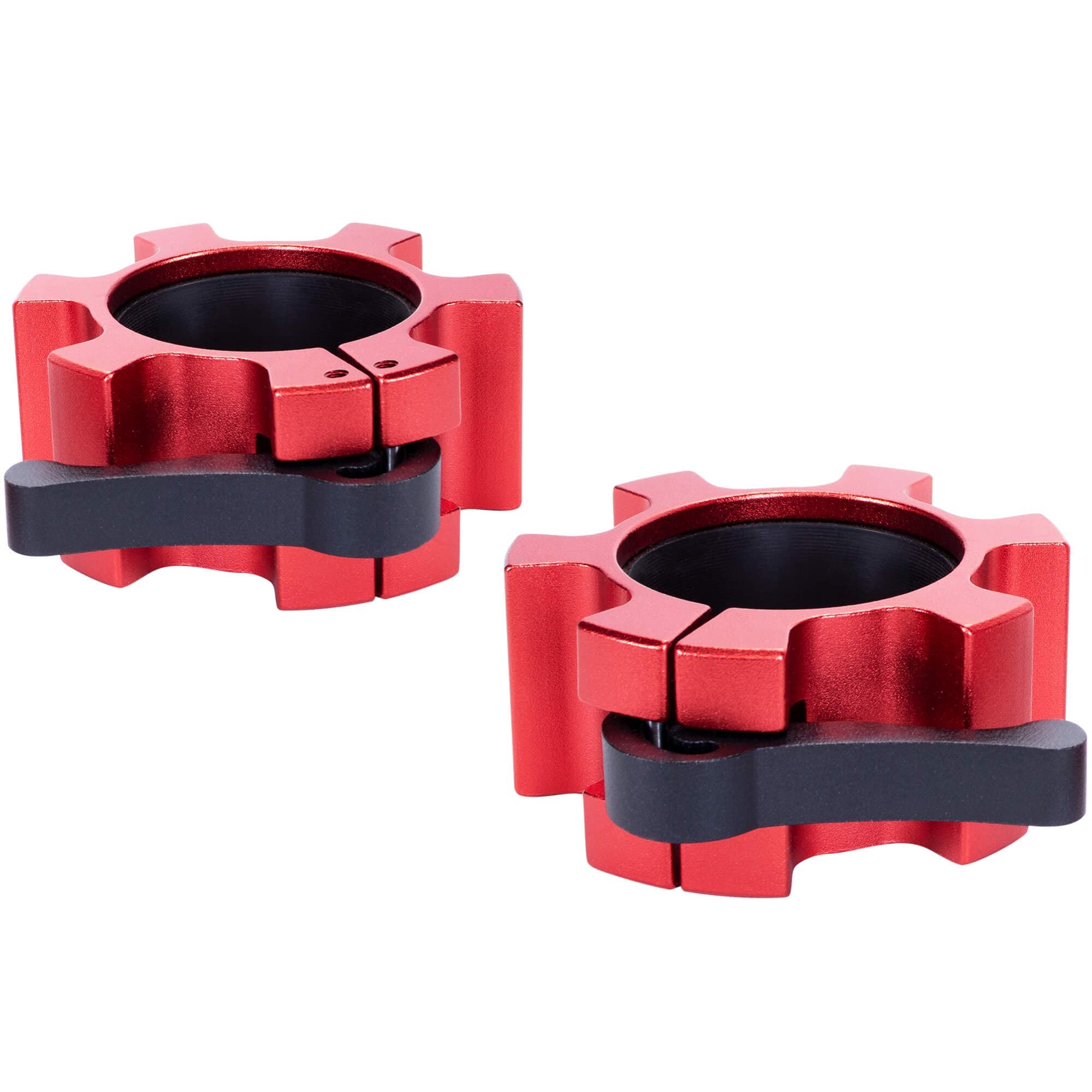 GORILLA SPORTS® Hantelverschlüsse 50/51 mm, 1 Paar, Schnellverschluss | Aluminium-Klemmen mit Gummierung und Einhandhebel für Olympia-Langhanteln, Kurzhanteln und Curlstangen, rutschfest