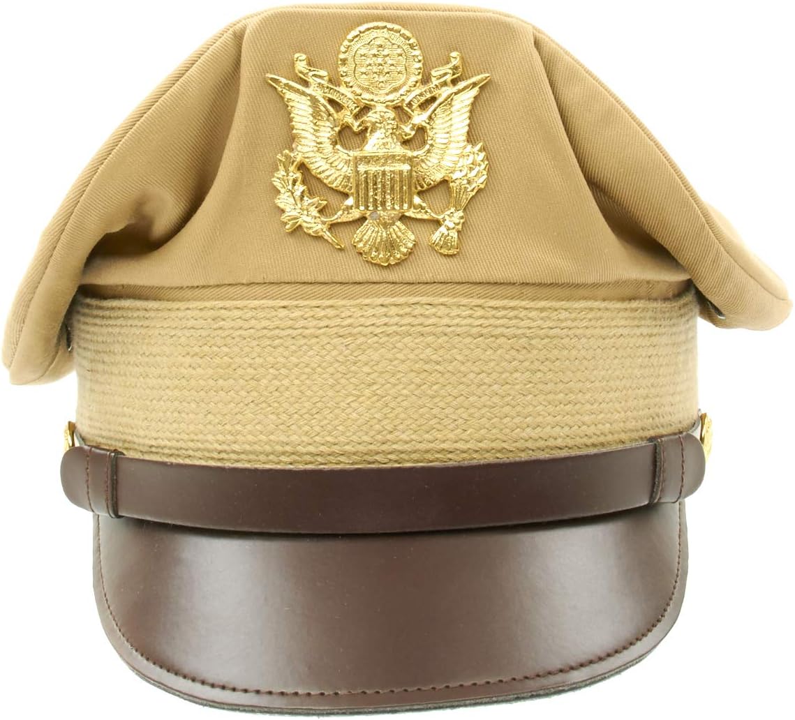 IMA U.S. WWII Officer Visor Crusher Cap: Classic Crushed 'Bomber Pilot' Look, Olive Drab