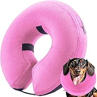 Vista 5 de Collar de cono de perro suave inflable (tamaño S), collar de perro de recuperación de protección contra golpes, cono de dona de gato, cómodo collar