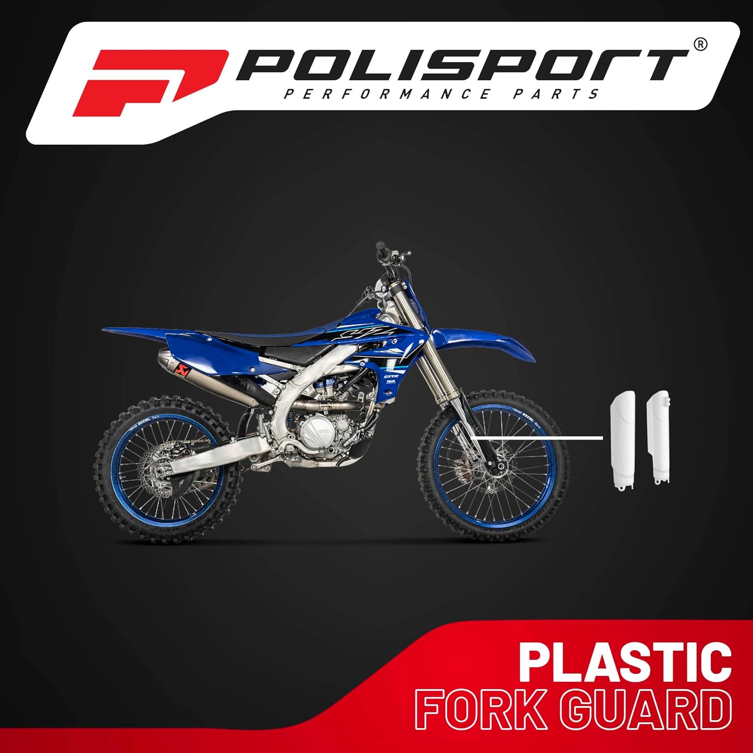 Polisport Fork Guards for Yamaha YZ250F/YZ450F 16-21, YZ125/250 15-21, YZ250FX/YZ450FX 16-21 | Durable Polypropylene, OEM Fit, White, Enduro Fork Protection