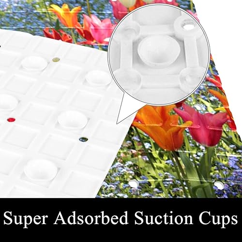 Miniatura 3 de Tapete antideslizante para bañera de ducha, flores y tulipanes, tapete de baño para baño, cómodo, suave texturizado