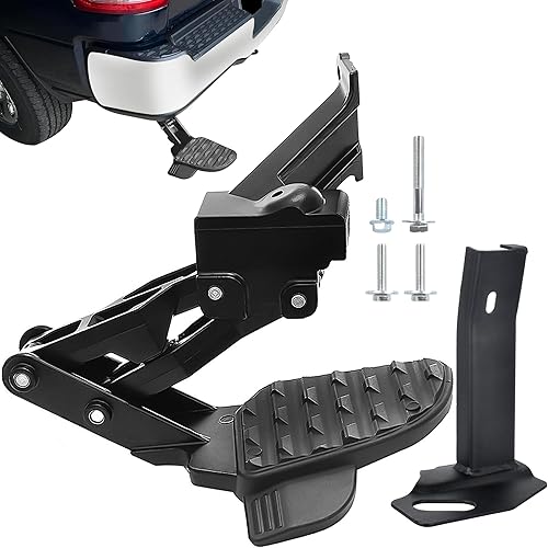 ASOPARTS Escalón de la cama trasera compatible con Dodge Ram 2500 3500 retráctil para puerta trasera de parachoques trasero # 82215842AE 82215842AE