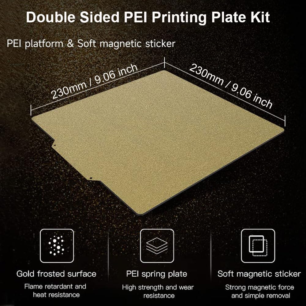 HICTOP3D Voor Anycubic Kobra 2 printplaat PEI dubbelzijdige flexibele bouwplaat, afneembare verwarmde bedmat voor Anycubic Kobra 2/Kobra Neo/Kobra GO/Kobra 2 Pro 230x230mm 3D-printer