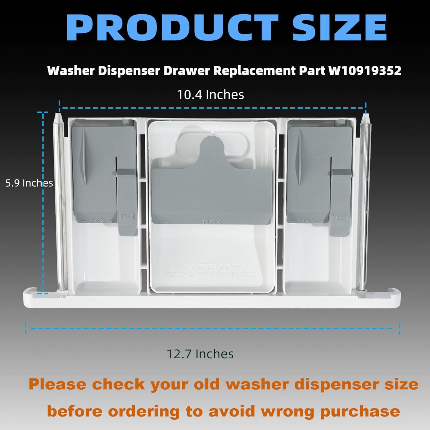 W10919352 AP6037331 W10794835 4455043 PS11770104 W10601825 W10777533 Washer Dispenser Detergent Drawer Assembly Compatible with Whirlpool Maytag Top Load Washing Machine Replacement Part, White