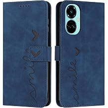 Case Compatible with Tecno Camon 19 / Camon 19 Pro LanyardCard Holder Wallet Magnetic Buckle Flip Kickstand Cover Blue