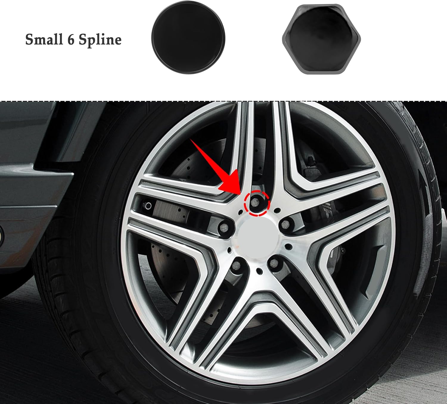 Small 6 Spline Lug Nut Socket,Wheel Lock Key Replacement for Aftermarket 6 Spline Lug Nut,Wheel Lock Removal Tool for 19 mm(3/4 Inch)&21 mm(13/16 Inch) Hex Socket Wrench (Small 6 Spline)