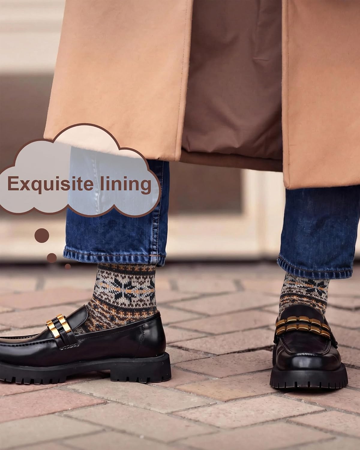  Wool Socks for Women, 5 Pairs Winter Warm Crew Boot Socks thumbnail