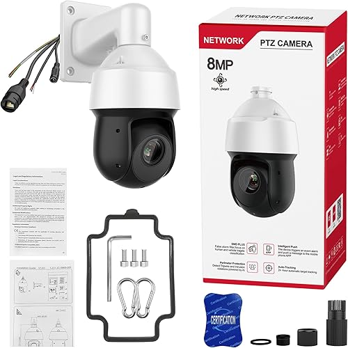 Miniatura 9 de VIKVIZ Cámara IP PTZ POE+ AI 2023 de 8 MP con zoom de inclinación panorámica (óptica 25x motorizada) Domo ultra velocidad (240s), seguimiento