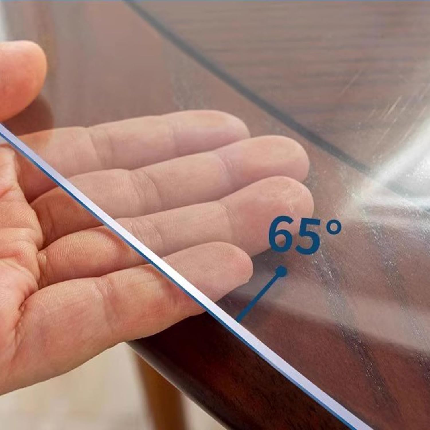 HUHJYUGE Clear Round Table Cover 29.53in, 1.5mm Thick Round Plastic Table Protector, Waterproof PVC Tablecloth, Vinyl Circle Table Top Protector for Coffee Table, Dining Room Table