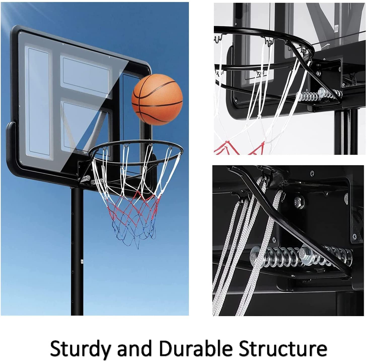 Buy Adjustable Basketball Hoop and Stand, Outdoor Portable Basketball