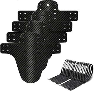 LHOEST 4PCS Mountain Bike Mudguards 20 24 26 27.5 29 Inch MTB Mudguards Front and Rear Mud Guards for Mountain Bike Fenders MTB Frame Guards Splash Bicycle Mudguard Bike Accessories with 40 Cable Ties