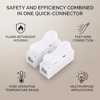 100pcs 10A 220V 2 Pin Push Quick Wire Cable Connector Spring Clamp Terminal White Wiring Terminal Fast Wire Connection Operation