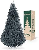 ESQUIMAL Árbol de Navidad Frondoso Pino Navideño Plegable, Cedro del Himalaya (Gris, 1.8 m)