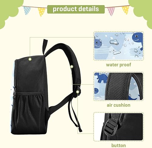 Miniatura 5 de Kcldeci Mochilas infantiles para preescolar, mochila escolar para niños y niñas, diseño de dinosaurio, camuflaje de dinosaurios, para escuela