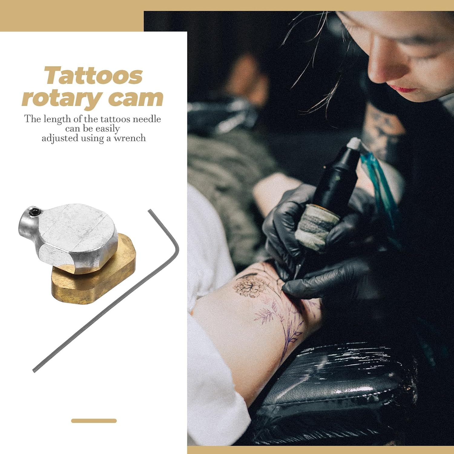 DOITOOL Tattoos Machine Eccentric Wheel Adjustable Rotary Cam Wheel for Needle length Control Includes 0.9mm Hex Socket Wrench Replacement Part for Motor Repair
