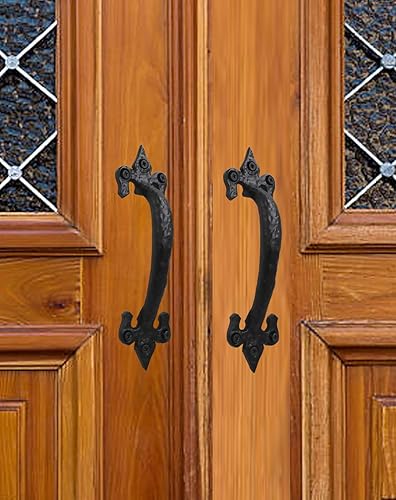 Miniatura 7 de Manijas de puerta de granero de 6-14 pulgadas, paquete de 4, manijas decorativas para puerta de garaje, herrajes de diseño rústico resistente, mango