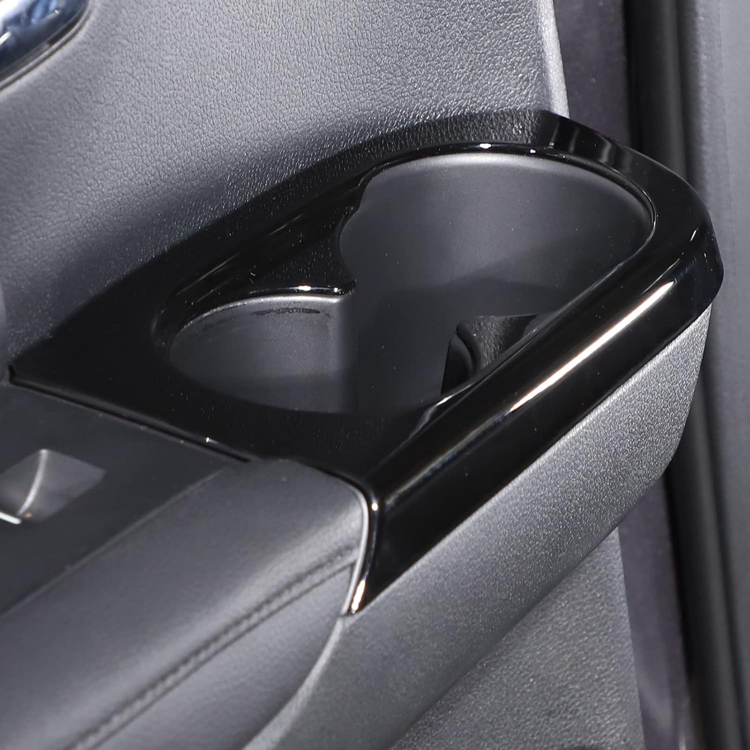 Car Door Armrest Panel Cup Holder Cup Trim Decor Sticker Compatible with Honda Pilot 2019-2022 Passport 2019-2023 Car Rear Armrest Cup Holder Inner Door Side Cup Trim (Piano Black)