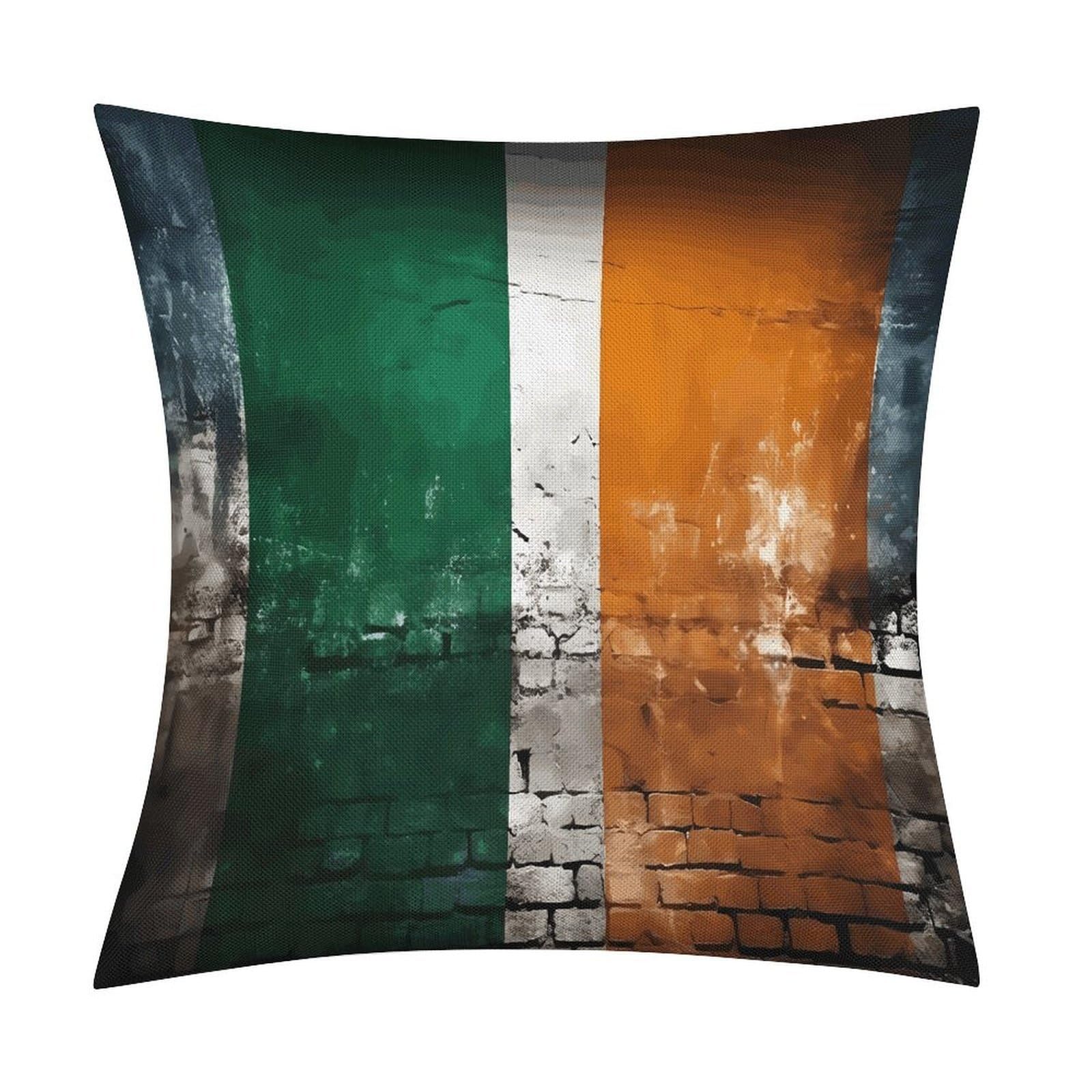 Fodpand Style Flag Pattern On Wall Pillow Covers 18X18 Inch, Pillow Cases Boho Farmhouse, Throw Pillow Covers For Couch Sofa Bed Spring Home Decor