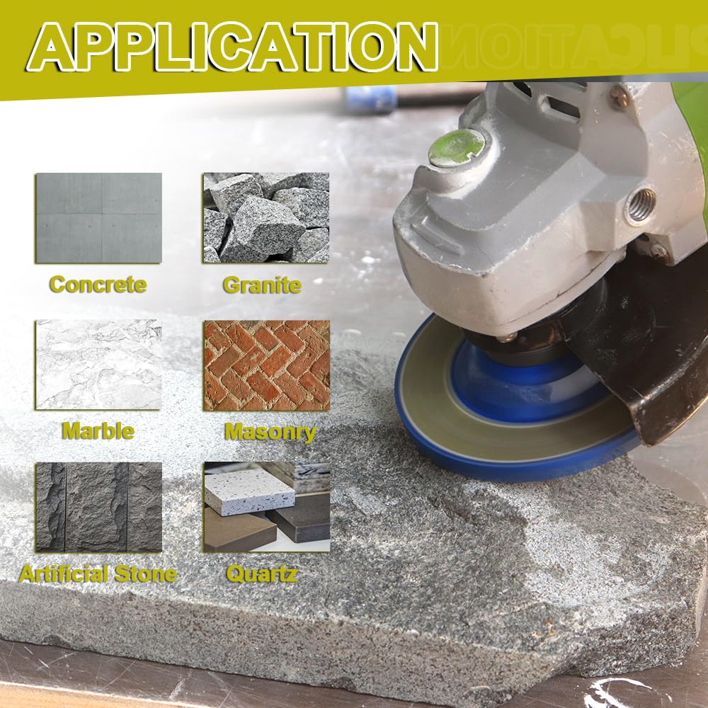 Meule Assiette Diamantée 180mm Double Rangée Diamant à Meuler Béton pour Polir et Nettoyer Granit Marbre Maçonnerie Pierre Artificielle Béton Meuleuse D'angle SANLEETEK