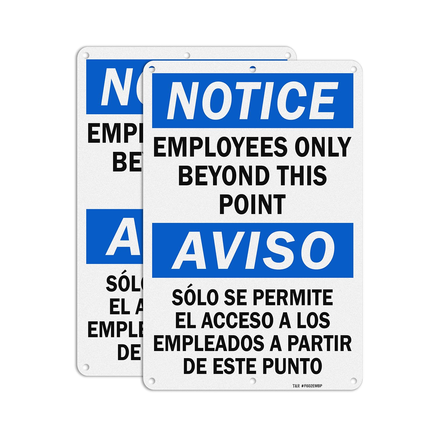 Employees Only Signs - Bilingual 2 Pack -1