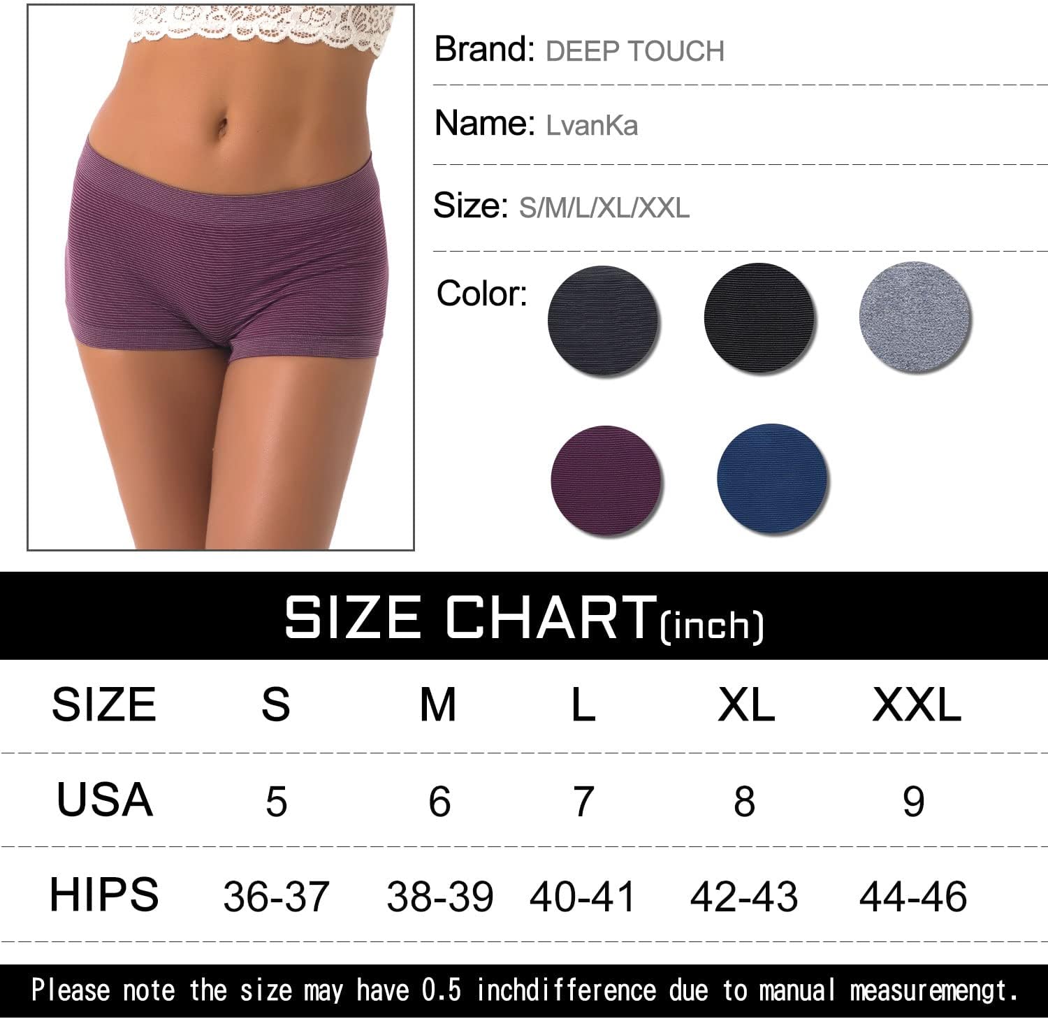 Ruxia Women's Seamless Boyshort Panties Nylon Spandex Underwear Stretch Boxer Briefs Pack of 5 8 71PIfDvlNyL. AC SL1500