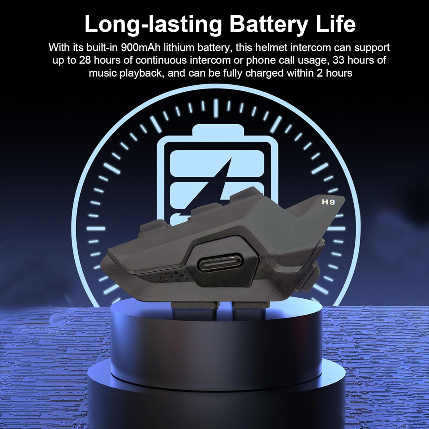 Docooler Motorcycle Helmet Bluetooth Headset, 2-Person Full Duplex Phone Call, 1000M/FM Radio/Universal Pairing/Music Sharing/CVC Noise Reduction, with BT5.1& IP65 Fit for Snowmobile/ATV, 1/2 Packs