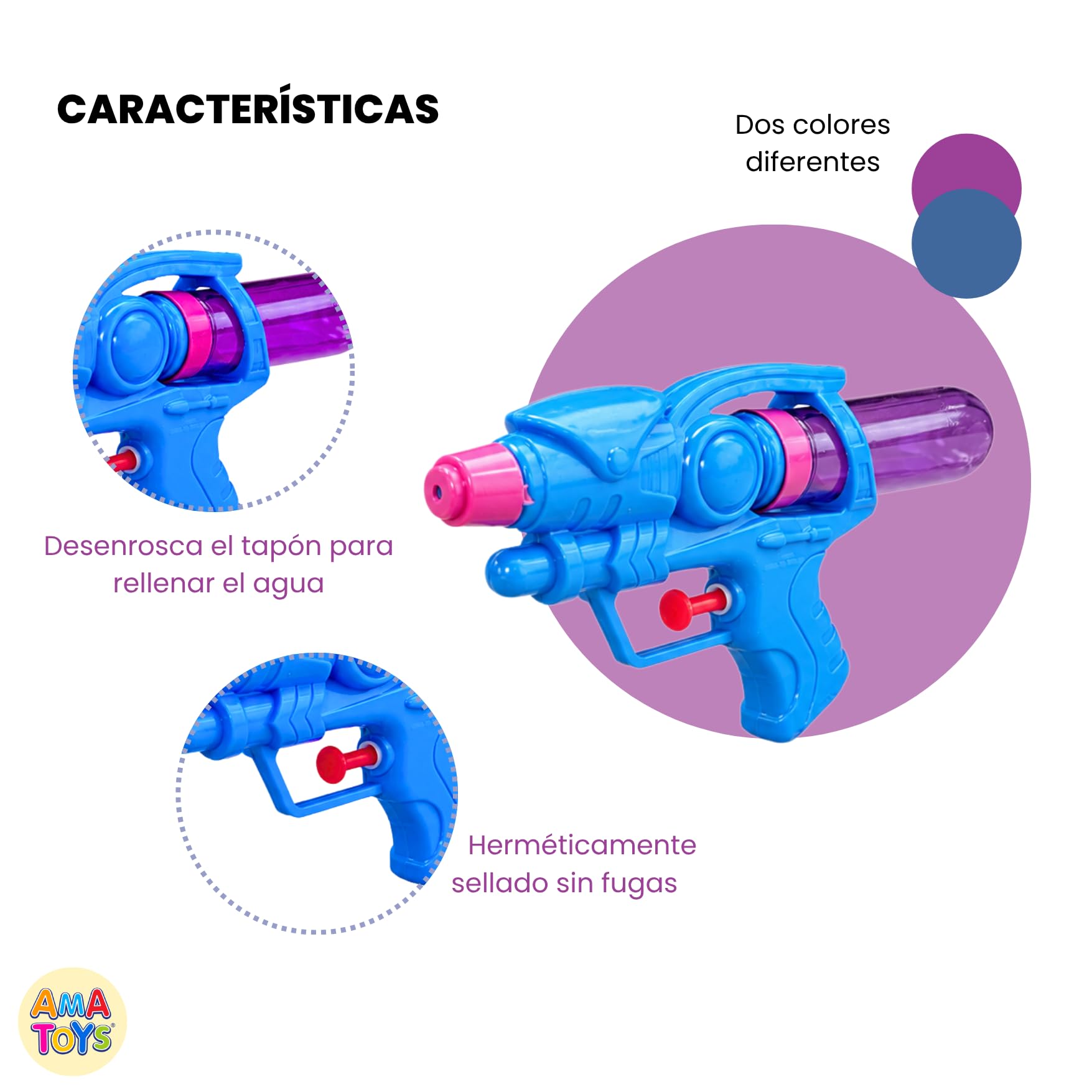 Pack de 36 Mini Pistolas De Agua para Niños - Juguete Divertido De Verano - Ideal para Playa, Piscina Y Jardín - Fáciles De Usar - Cumpleaños (Mix_36_3)