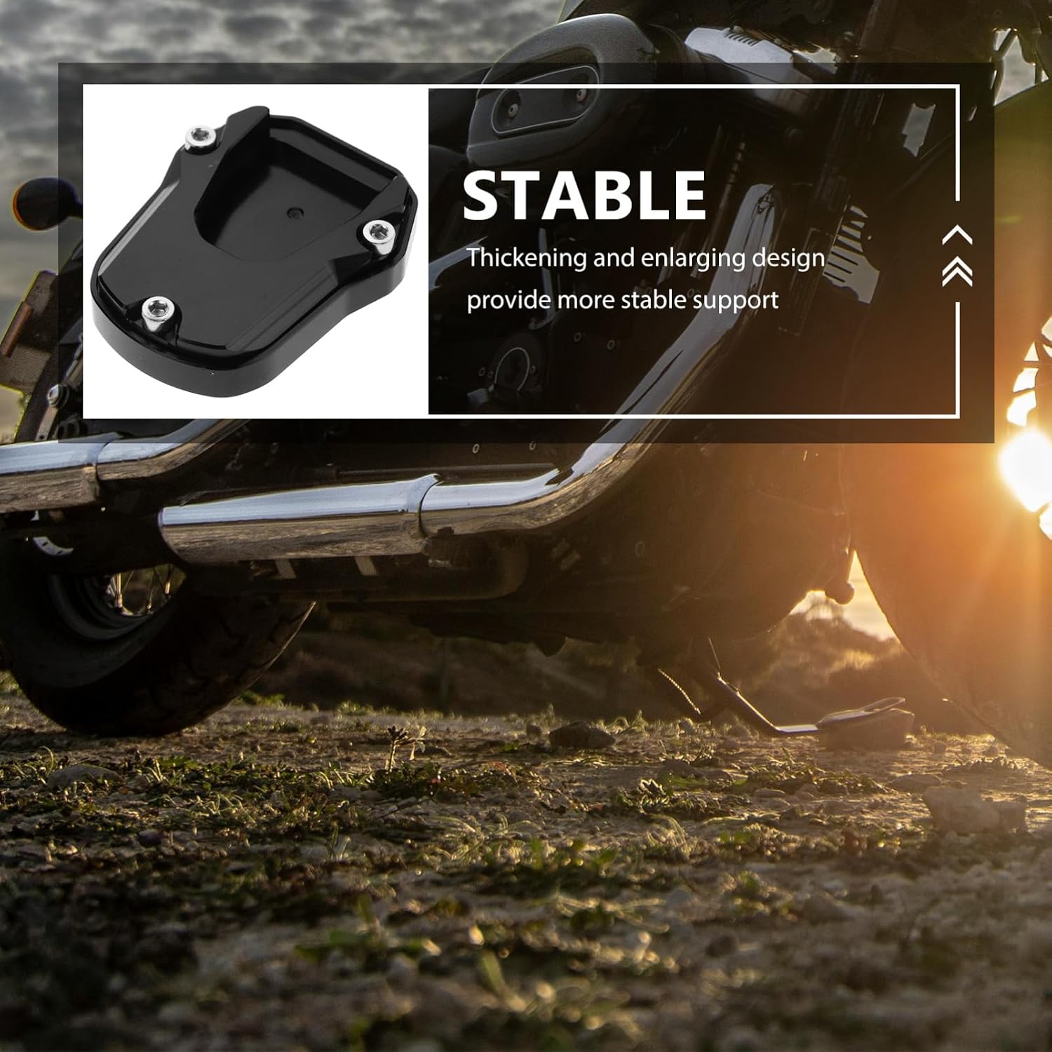 iplusmile Motorcycle Kickstand Pad Thickened Support for Motorcycles and Height Side Stand Cushion for Enhanced Stability and Versatility
