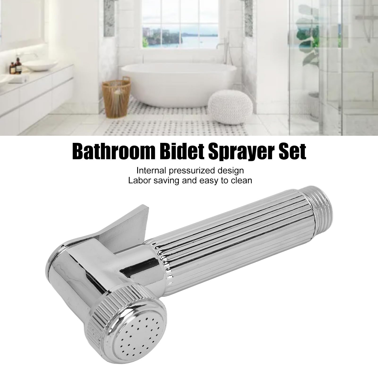 YUYTE Handheld Bidet Toilet Sprayer Head Stainless Steel Water Pressure Spray Attachment for Kitchen and Toilet Cleaning — view 3