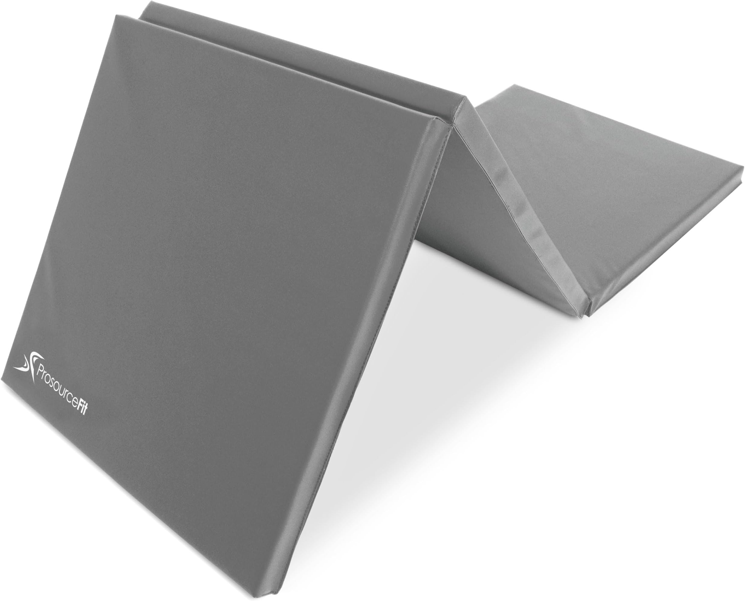 ProSource Tri-Fold Folding Thick Exercise Mat 6’x2’ with Carrying Handles for MMA, Gymnastics, Stretching, Core Workouts