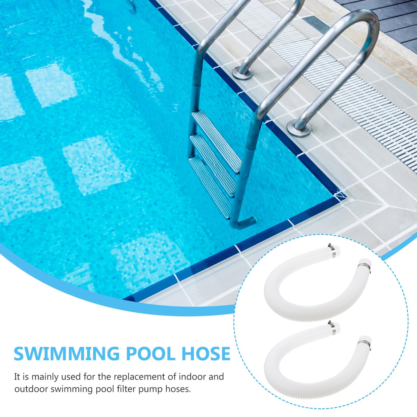 Weißer Poolschlauch aus Edelstahl und Abs mit Starker Flexibilität Leichter Ersatzschlauch für Filterpumpen und Schwimmbäder Geeignet für Außeneinsatz