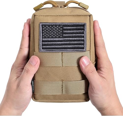 Miniatura 25 de Paquete de 2 bolsas Molle – Bolsa táctica compacta para EDC resistente al agua Canela