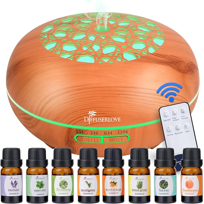 Amazon.com: Diffuserlove Essential Oil Diffuser 550ML Diffuser Remote ...