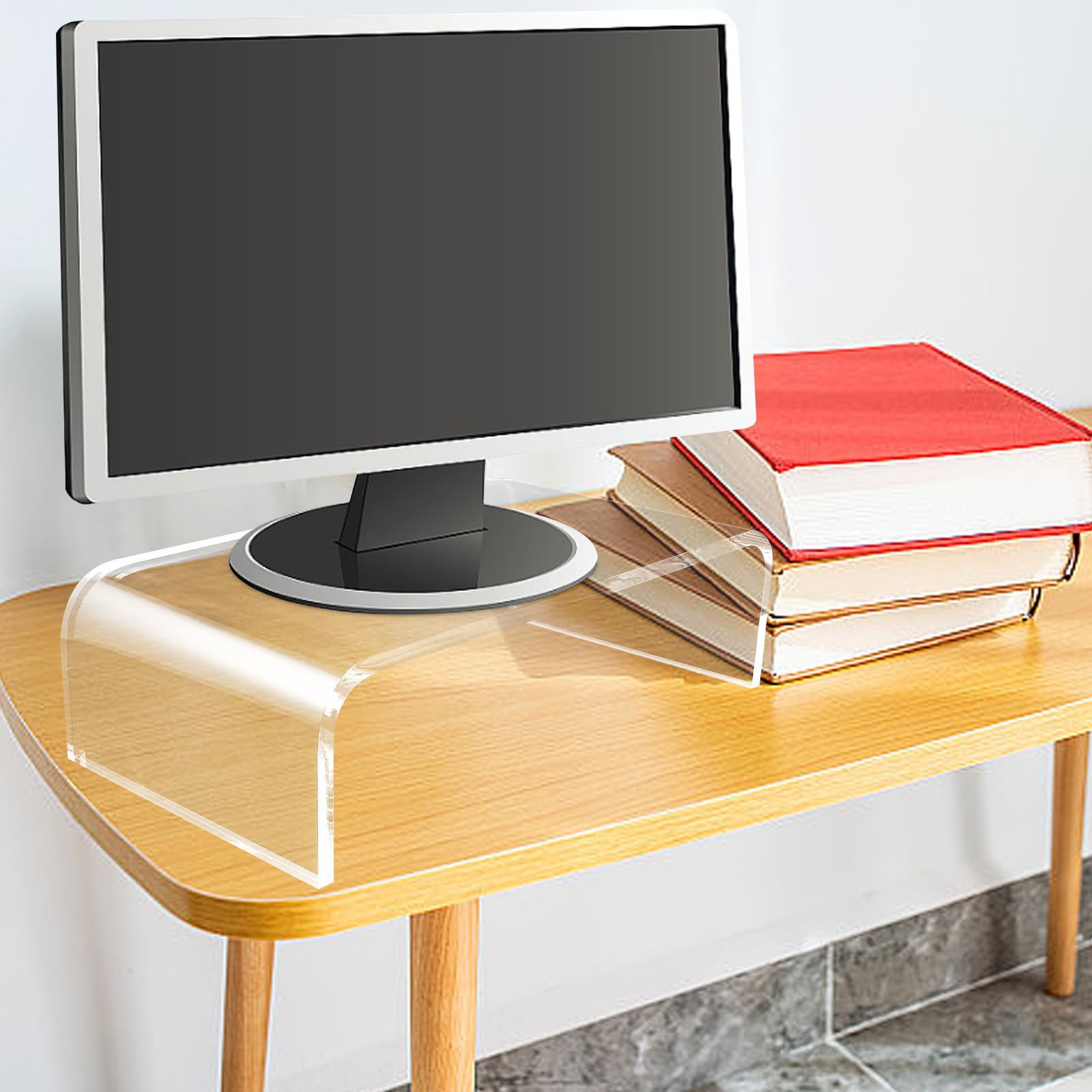 Supporto Monitor 36x19x10 CM in Acrilico Trasparente