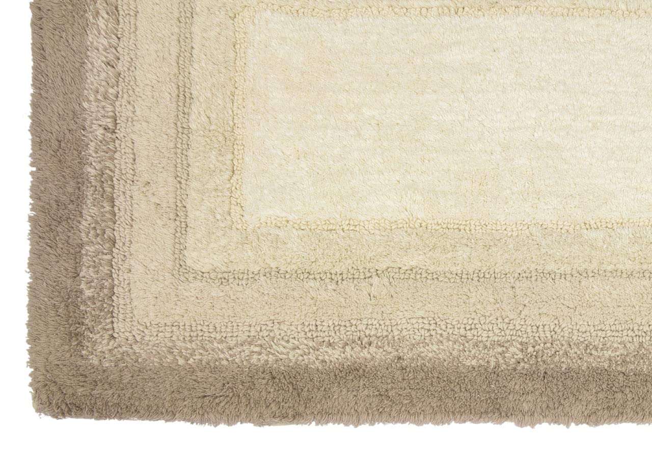 BIANCHERIAWEB Tappeto Bagno Rettangolare in Spugna Morbida Antiscivolo Degradè Naturale 55x110 Naturale