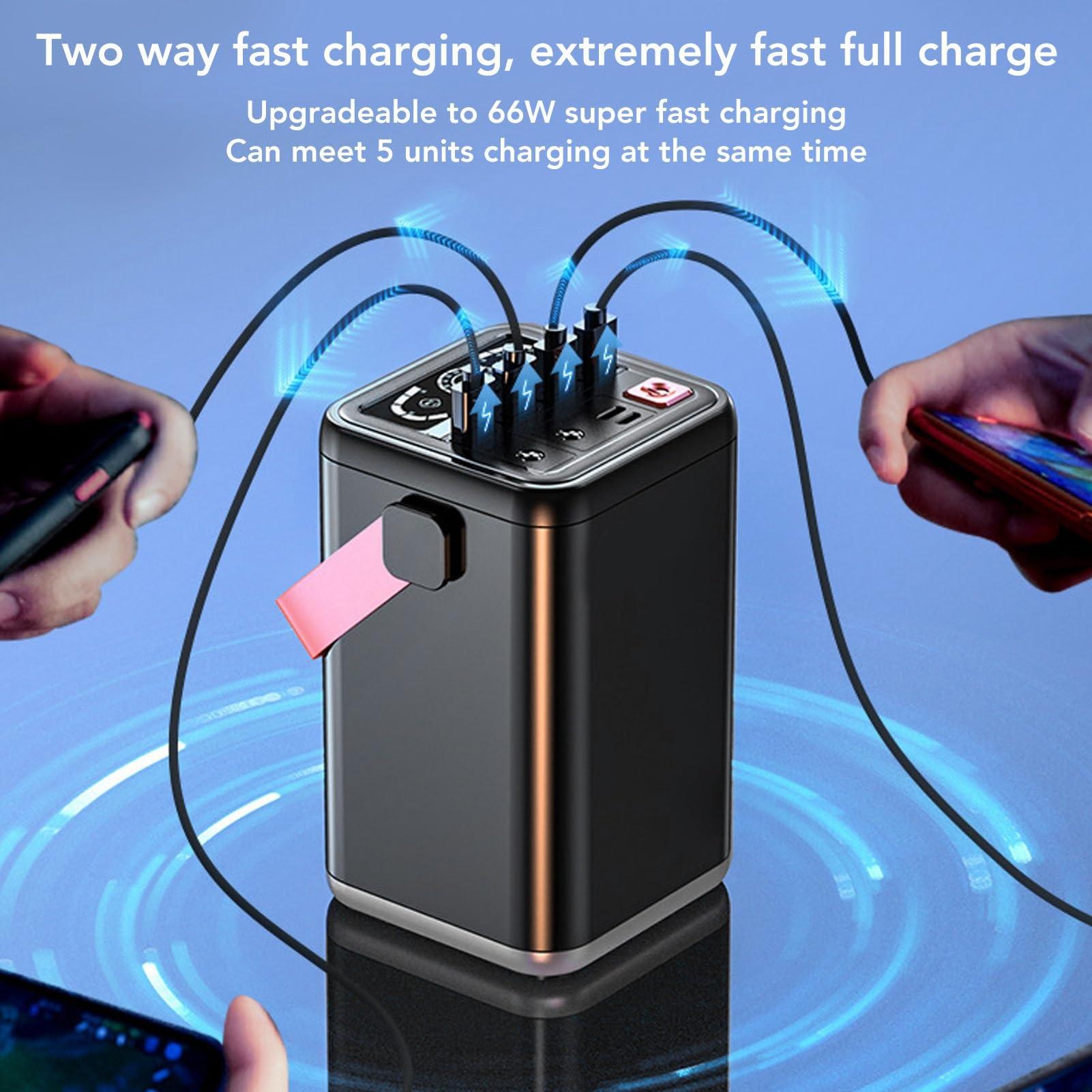 Central Eléctrica con Batería De Litio De 60000 MAh: Carga Rápida Bidireccional Portátil For Acampar Al Aire Libre Y Apagones De Emergencia(B)