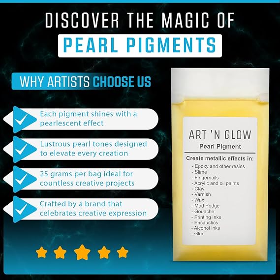 Apple Green Mica Powder Pearlescent Pigment for Epoxy Resin and Paint - 25g