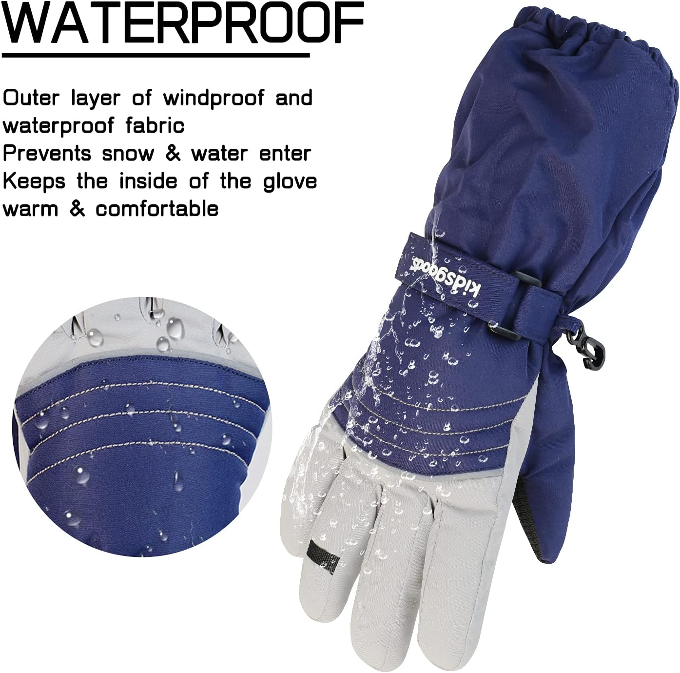 AMAKUZ Kids Snow Gloves Winter Waterproof Insulated Windproof Ski Mittens Cold Weather for 5-8 Boys Girls 8-12children Thicken Warm Ski Gloves Outdoor Sport Skiing : Clothing, Shoes & Jewelry