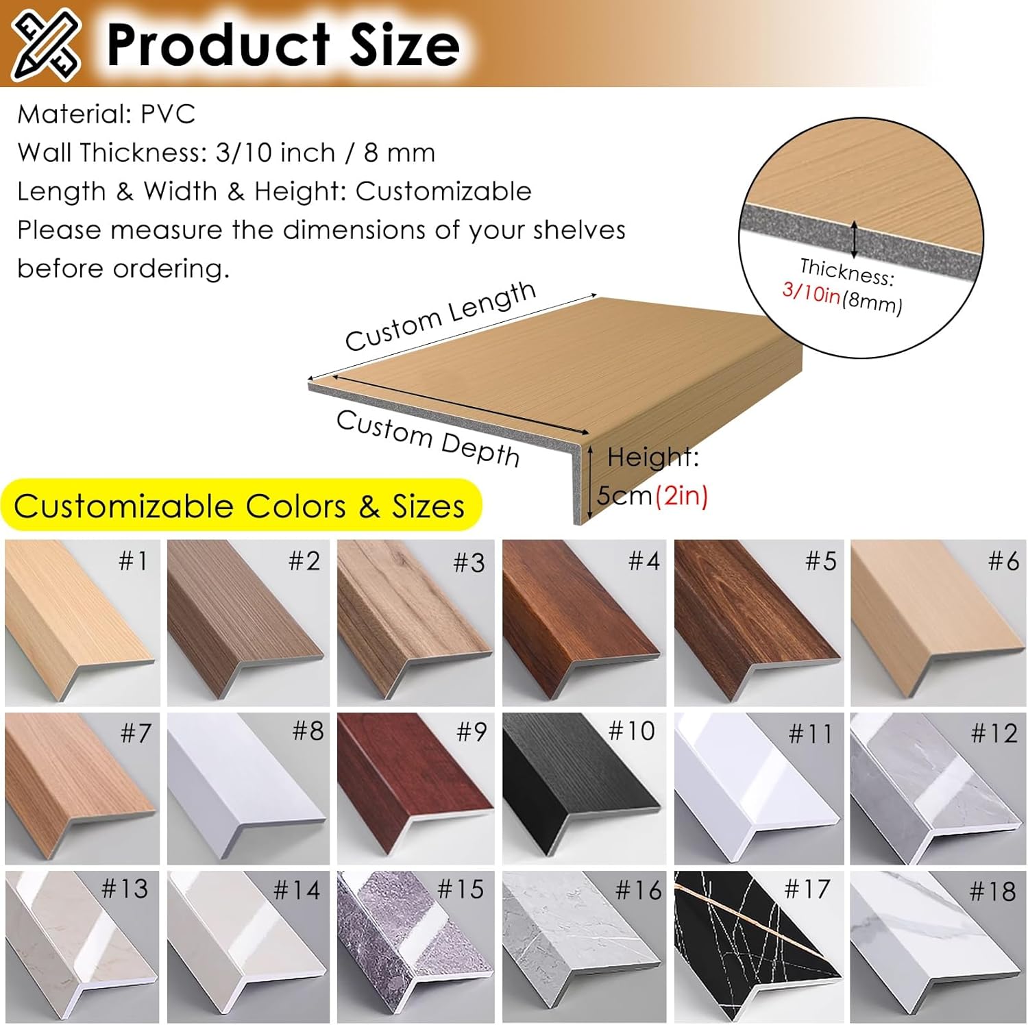 Wire Shelf Covers for Closet, Pantry & Laundry - Adjustable 9/12/16/20 Inch Deep, Cut-to-Size Liner for Wire Racks, DIY Shoe Rack Decoration (16 Inch Deep, 21 Inch Length)