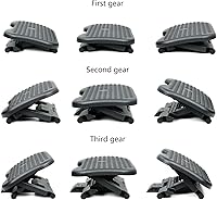 Vista 6 de Under Desk Footrest Adjustable Height Comfy Foot Rest with 30 Degree Angle Adjustment for Comfort Home, Office Pressure Relief